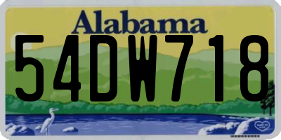 AL license plate 54DW718