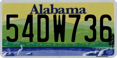 AL license plate 54DW736