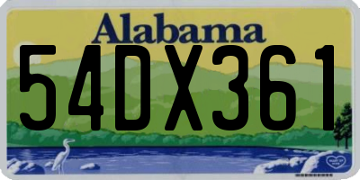 AL license plate 54DX361