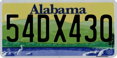 AL license plate 54DX430