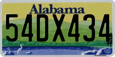 AL license plate 54DX434