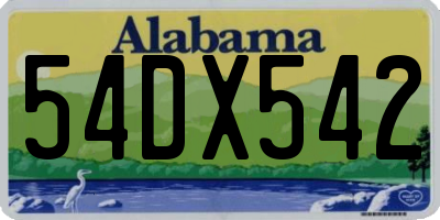 AL license plate 54DX542