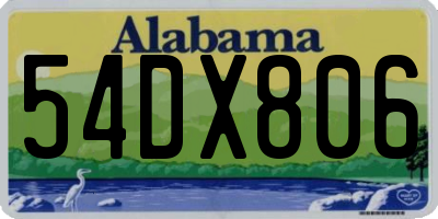 AL license plate 54DX806