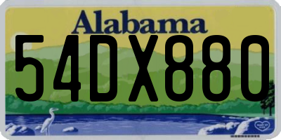 AL license plate 54DX880