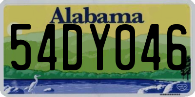 AL license plate 54DY046