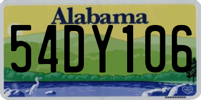 AL license plate 54DY106