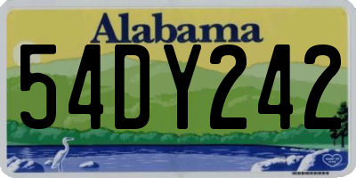 AL license plate 54DY242