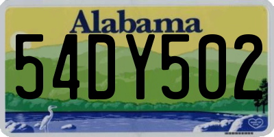 AL license plate 54DY502