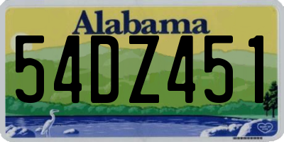AL license plate 54DZ451