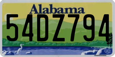 AL license plate 54DZ794