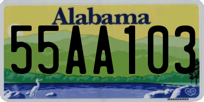 AL license plate 55AA103