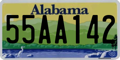 AL license plate 55AA142