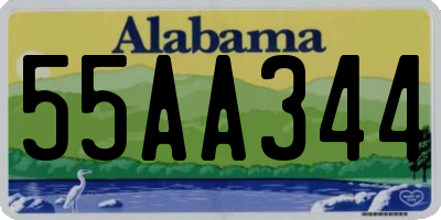 AL license plate 55AA344