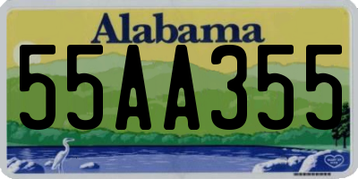 AL license plate 55AA355