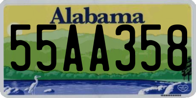 AL license plate 55AA358