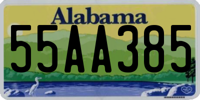 AL license plate 55AA385
