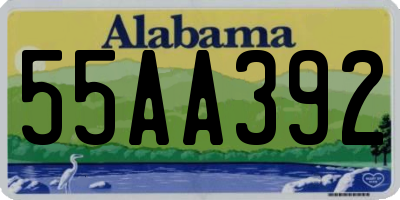 AL license plate 55AA392
