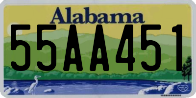 AL license plate 55AA451