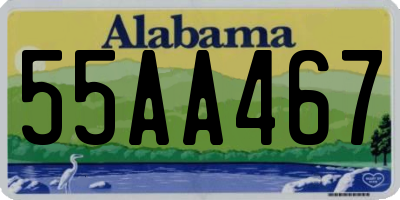 AL license plate 55AA467
