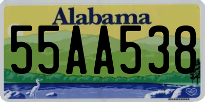 AL license plate 55AA538