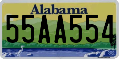 AL license plate 55AA554
