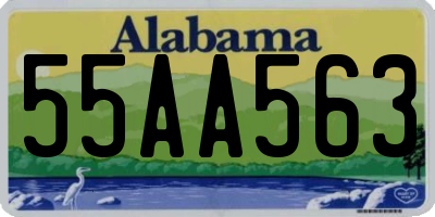 AL license plate 55AA563