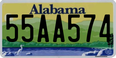 AL license plate 55AA574
