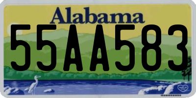 AL license plate 55AA583