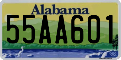 AL license plate 55AA601