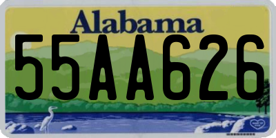AL license plate 55AA626