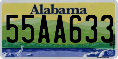 AL license plate 55AA633