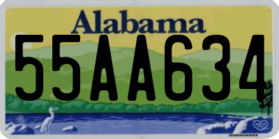 AL license plate 55AA634
