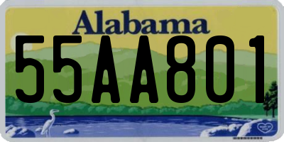AL license plate 55AA801