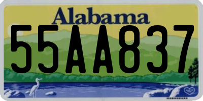 AL license plate 55AA837