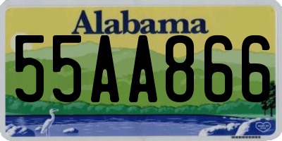 AL license plate 55AA866