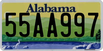 AL license plate 55AA997