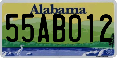 AL license plate 55AB012