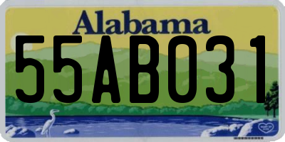 AL license plate 55AB031