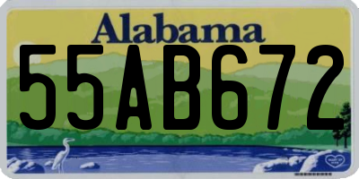 AL license plate 55AB672