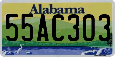 AL license plate 55AC303