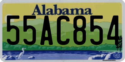AL license plate 55AC854