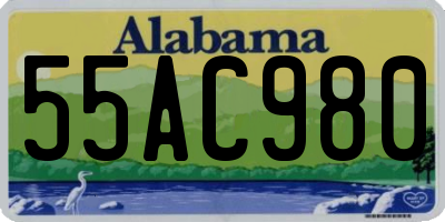 AL license plate 55AC980