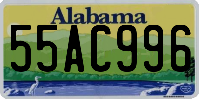 AL license plate 55AC996