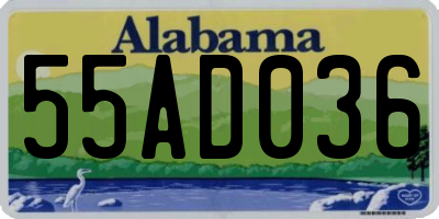 AL license plate 55AD036