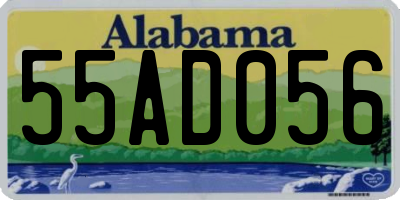 AL license plate 55AD056