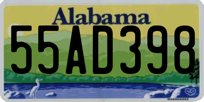 AL license plate 55AD398