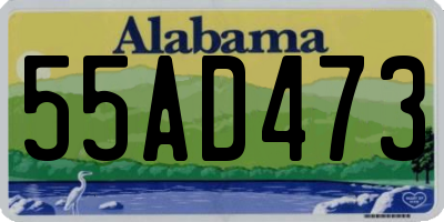 AL license plate 55AD473