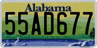 AL license plate 55AD677