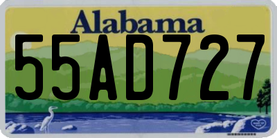 AL license plate 55AD727