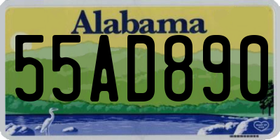 AL license plate 55AD890